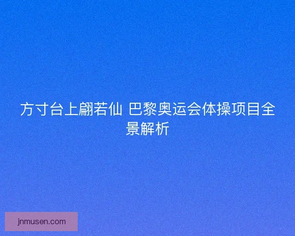 方寸台上翩若仙 巴黎奥运会体操项目全景解析 方寸台上翩若仙 巴黎奥运会体操项目全景解析
